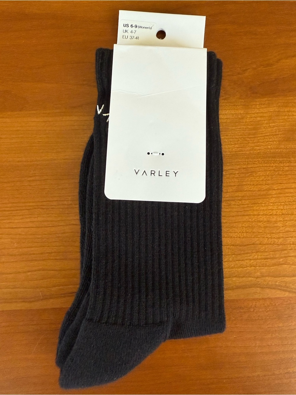 Varley Malloy Everyday Socks Black S/M US 6-9 Egyptian Cotton
